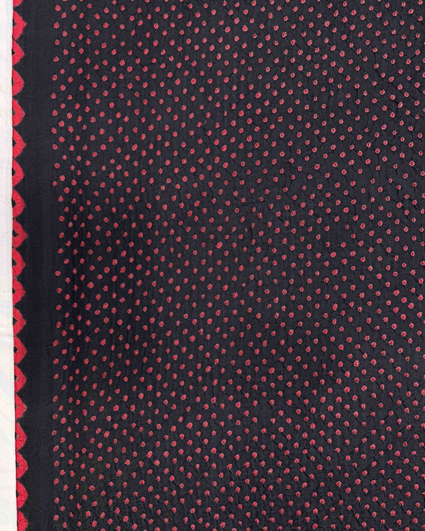 Black Gajji Silk Bandhani Saree - SindhoiPatolaArt