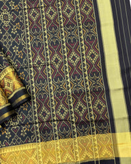 Black Manekchowk Navratan Patola Saree - SindhoiPatolaArt