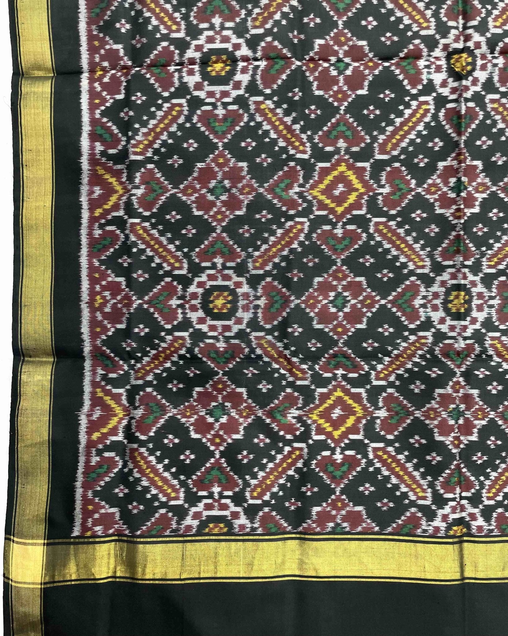 Black Manekchowk Patola Dupatta - SindhoiPatolaArt