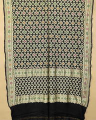 Black Meenakari Georgette Bandhani Dupatta - SindhoiPatolaArt