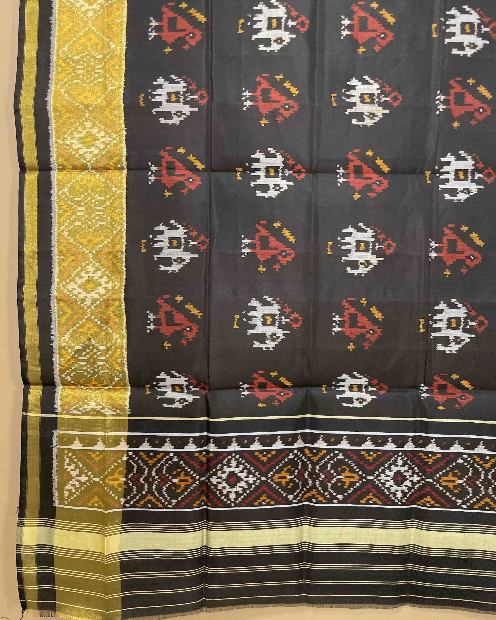 Black Narikunj Designer Patola Dupatta - SindhoiPatolaArt