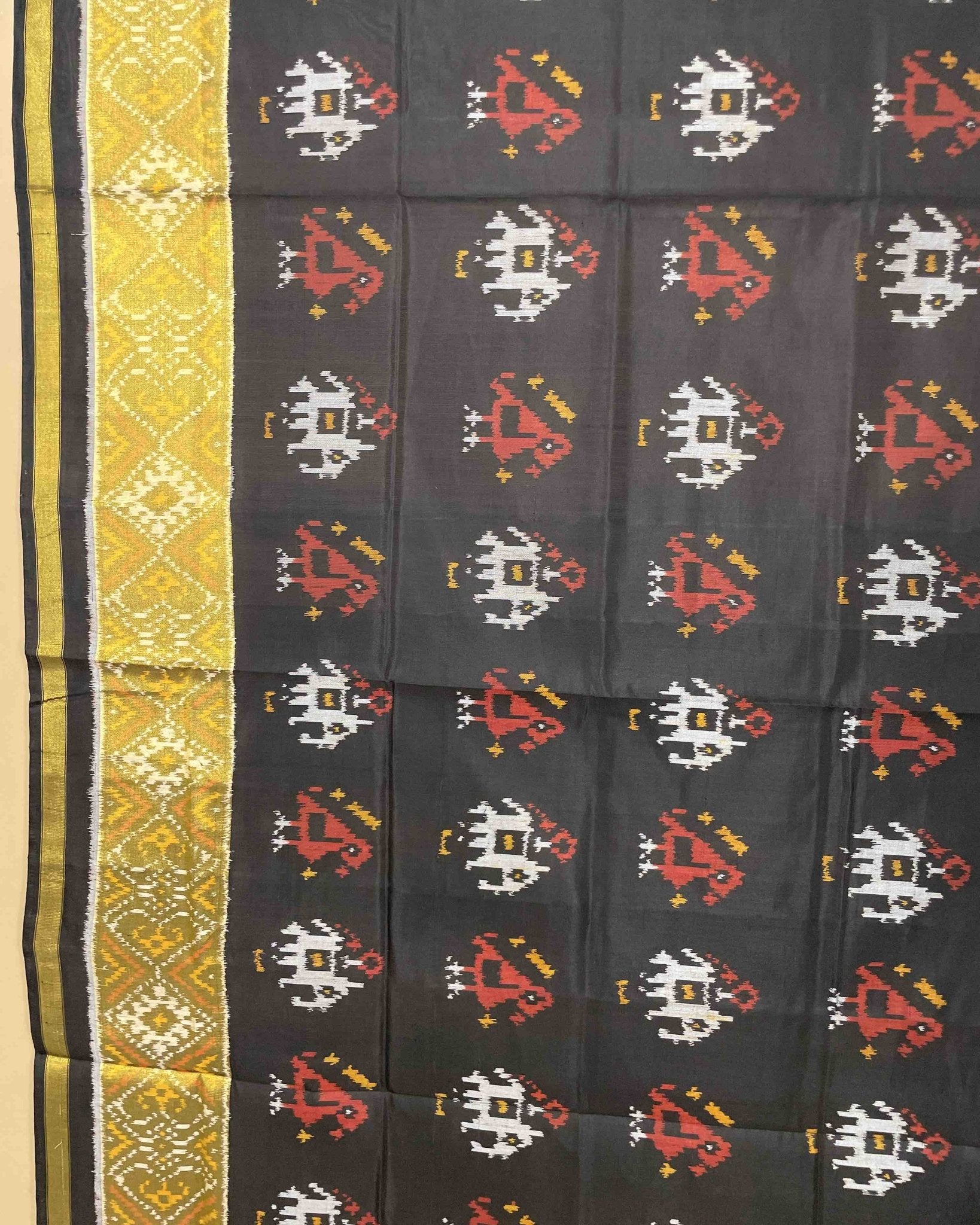 Black Narikunj Designer Patola Dupatta - SindhoiPatolaArt