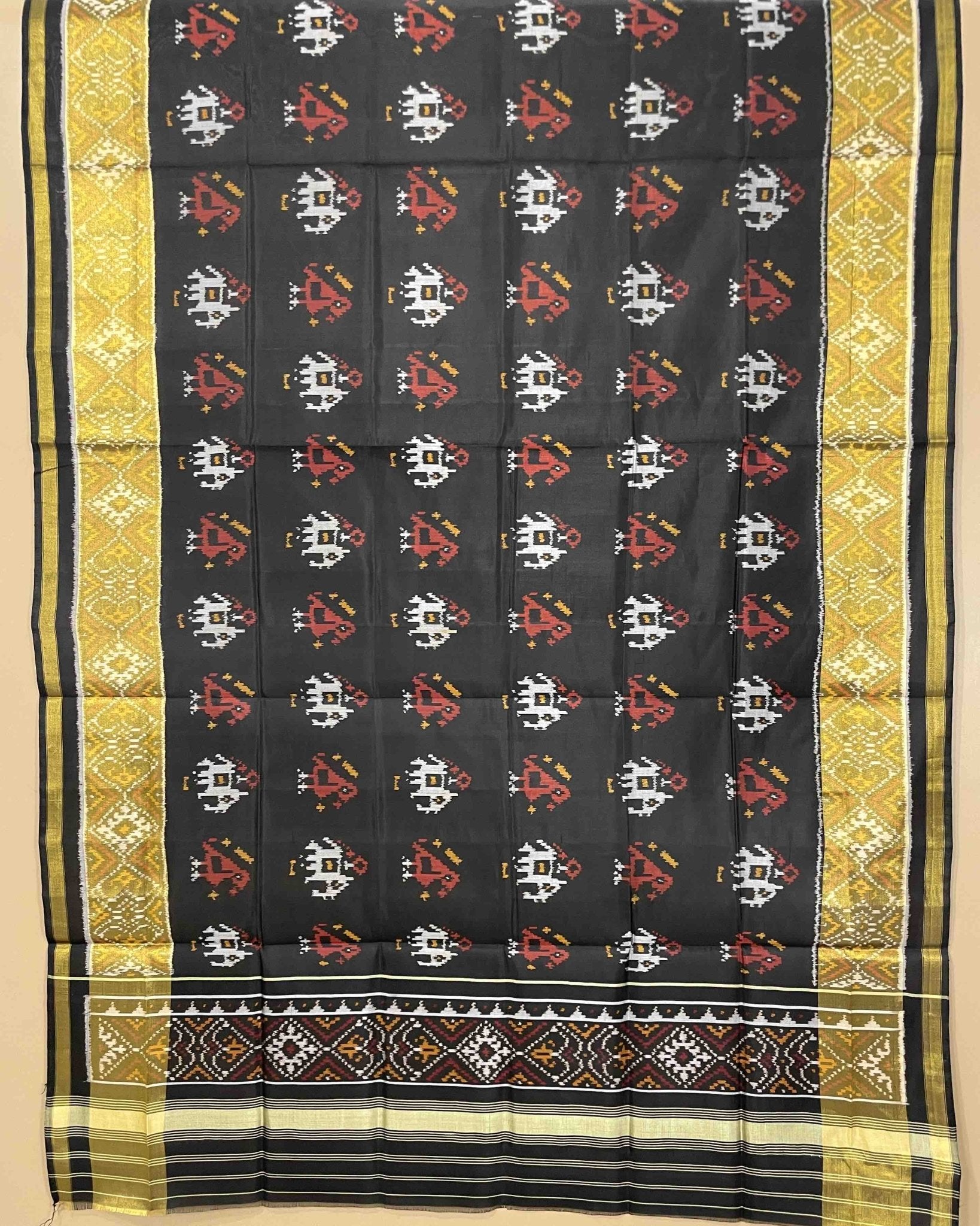 Black Narikunj Designer Patola Dupatta - SindhoiPatolaArt