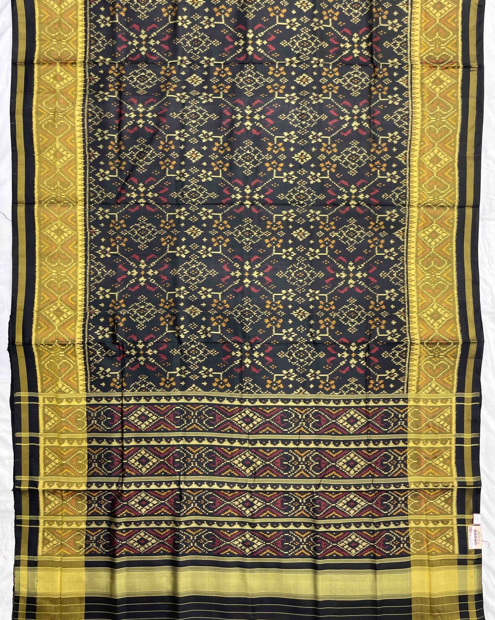 Black Navratan Designer Patola Saree - SindhoiPatolaArt