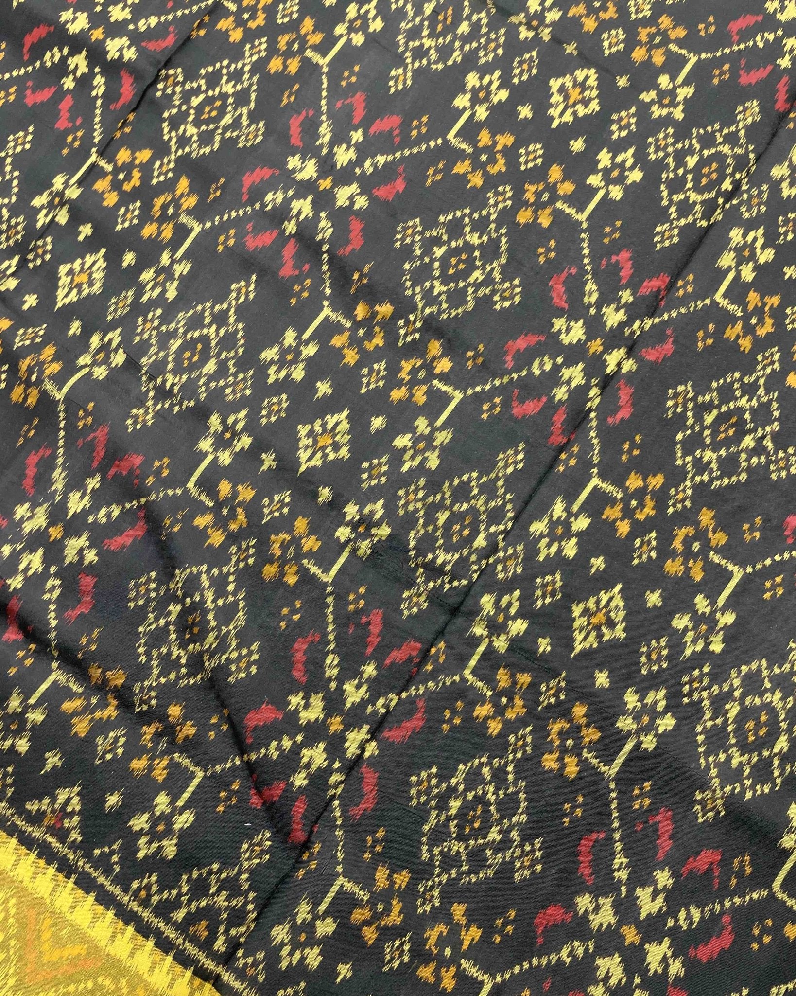 Black Navratan Designer Patola Saree - SindhoiPatolaArt