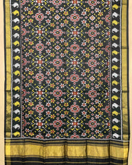 Black Navratan Patola Dupatta - SindhoiPatolaArt