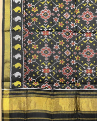 Black Navratan Patola Dupatta - SindhoiPatolaArt