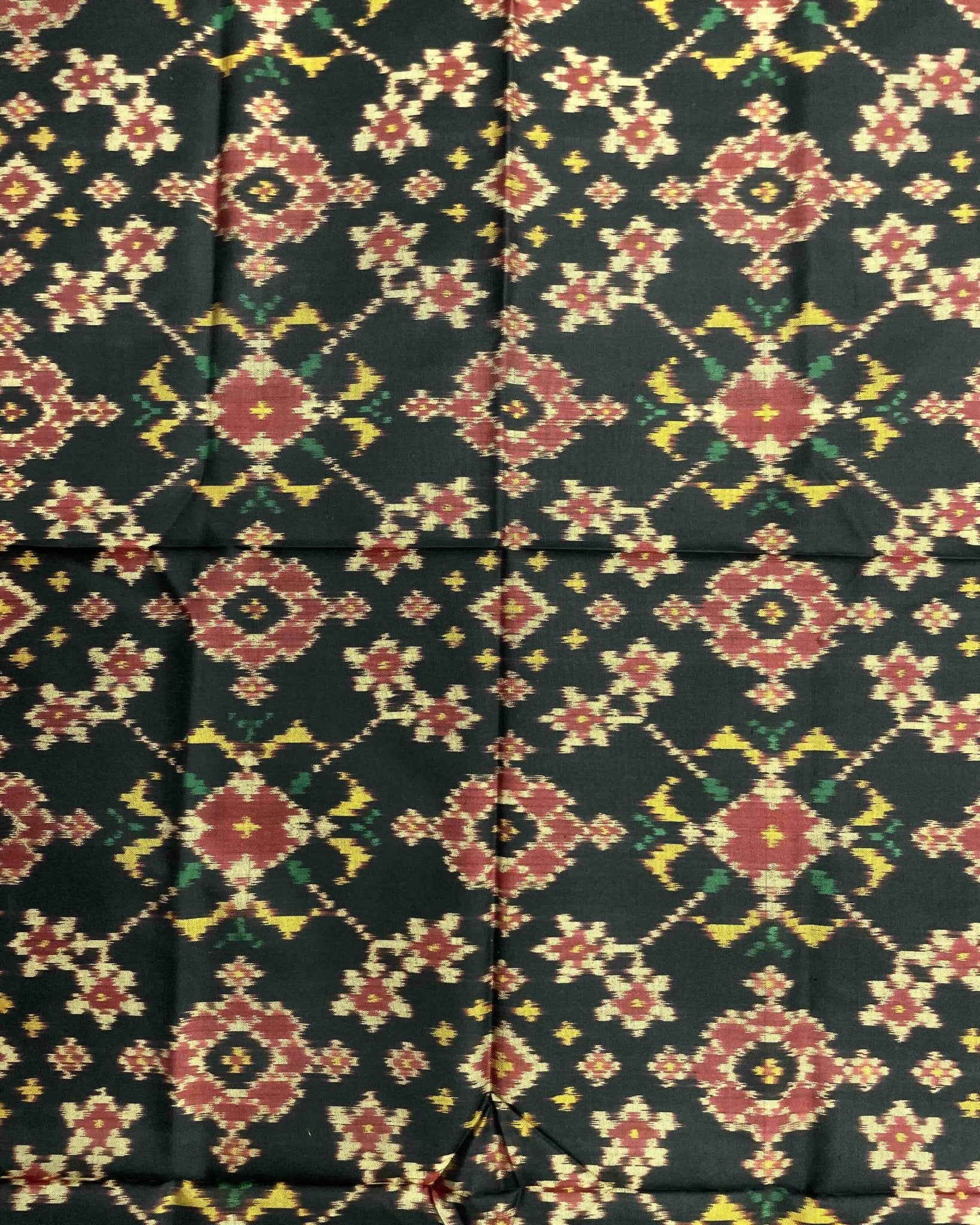 Black Navratan Patola Dupatta - SindhoiPatolaArt
