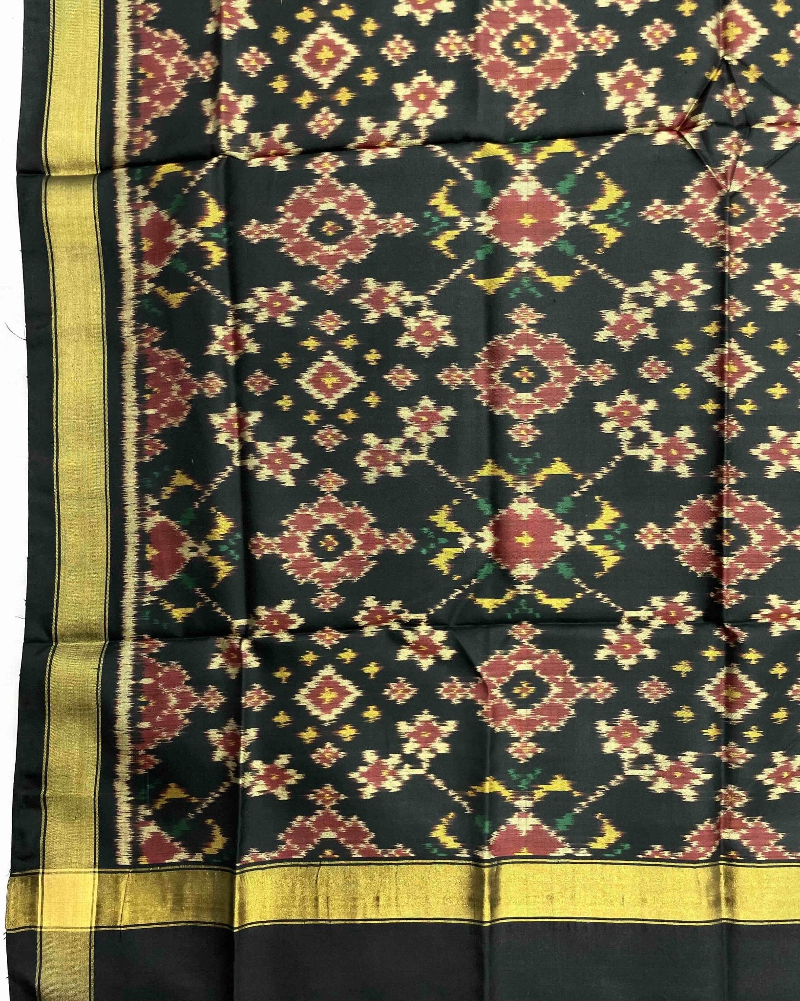 Black Navratan Patola Dupatta - SindhoiPatolaArt