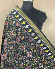 Black Navratan Patola Dupatta - SindhoiPatolaArt