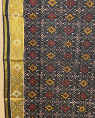 Black Panchanda Designer Patola Dupatta - SindhoiPatolaArt