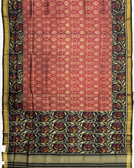 Black & Red Daram Bhatt Patola Saree - SindhoiPatolaArt