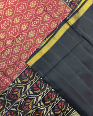 Black & Red Daram Bhatt Patola Saree - SindhoiPatolaArt