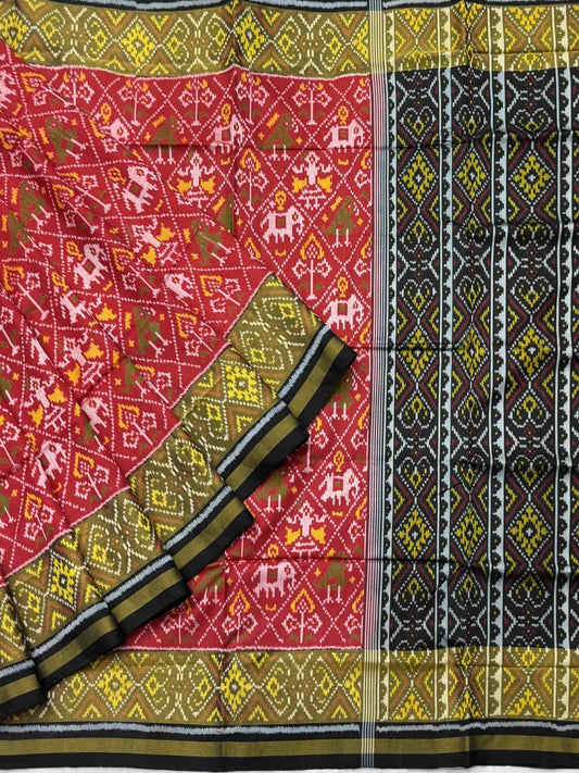 Black & Red narikunj Rajkot Patola - SindhoiPatolaArt