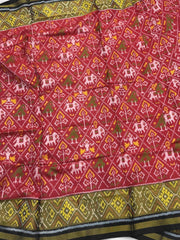 Black & Red narikunj Rajkot Patola - SindhoiPatolaArt