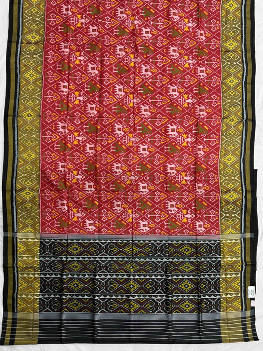 Black & Red narikunj Rajkot Patola - SindhoiPatolaArt