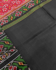 Black & Red Navratan Designer Patola Saree - SindhoiPatolaArt