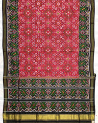 Black & Red Navratan Designer Patola Saree - SindhoiPatolaArt