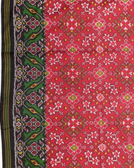 Black & Red Navratan Designer Patola Saree - SindhoiPatolaArt