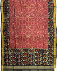 Black & Red Navratan Patola Saree - SindhoiPatolaArt