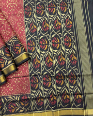 Black & Red Navratan Patola Saree - SindhoiPatolaArt