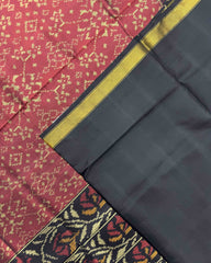 Black & Red Navratan Patola Saree - SindhoiPatolaArt