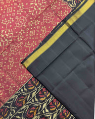 Black & Red Navratan Patola Saree - SindhoiPatolaArt
