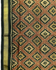 Black & Red Panchanda Patola Dupatta - SindhoiPatolaArt