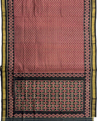 Black & Red Zig Zag Patola Saree - SindhoiPatolaArt