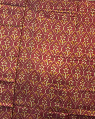 Black & Rust Red Flower Patola Saree - SindhoiPatolaArt