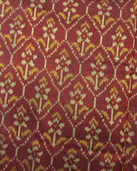 Black & Rust Red Flower Patola Saree - SindhoiPatolaArt
