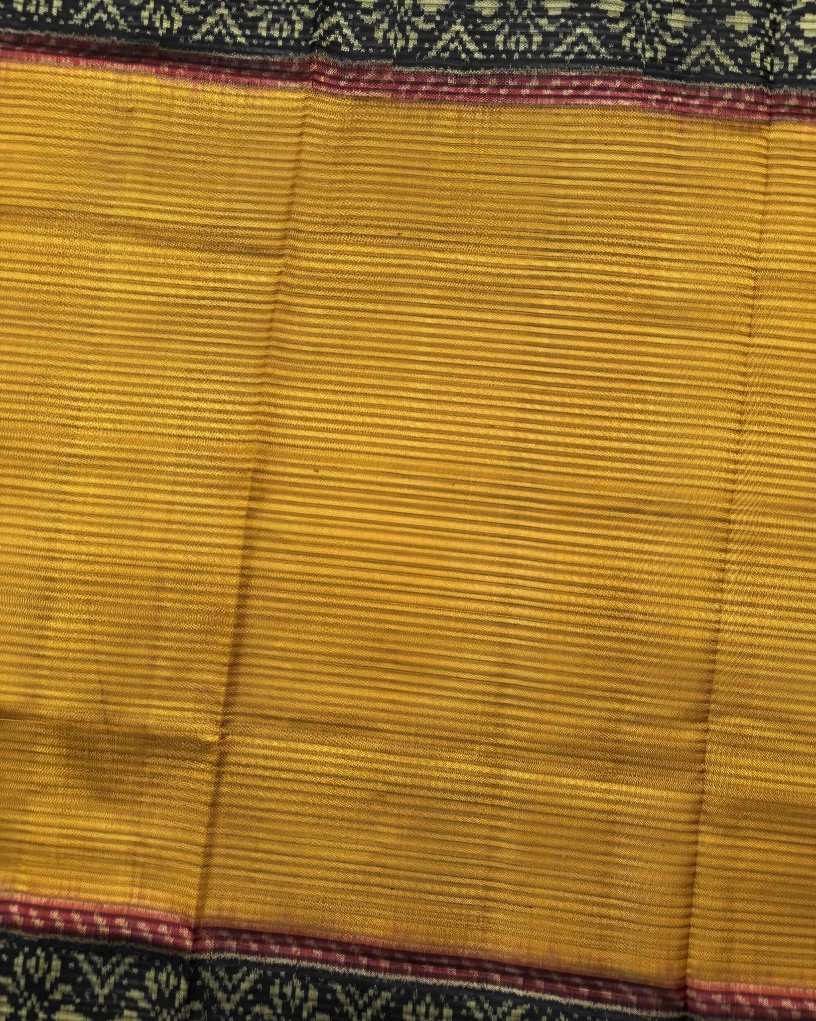 Black & Yellow Lining Patola Saree - SindhoiPatolaArt