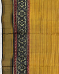 Black & Yellow Lining Patola Saree - SindhoiPatolaArt