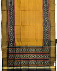 Black & Yellow Lining Patola Saree - SindhoiPatolaArt