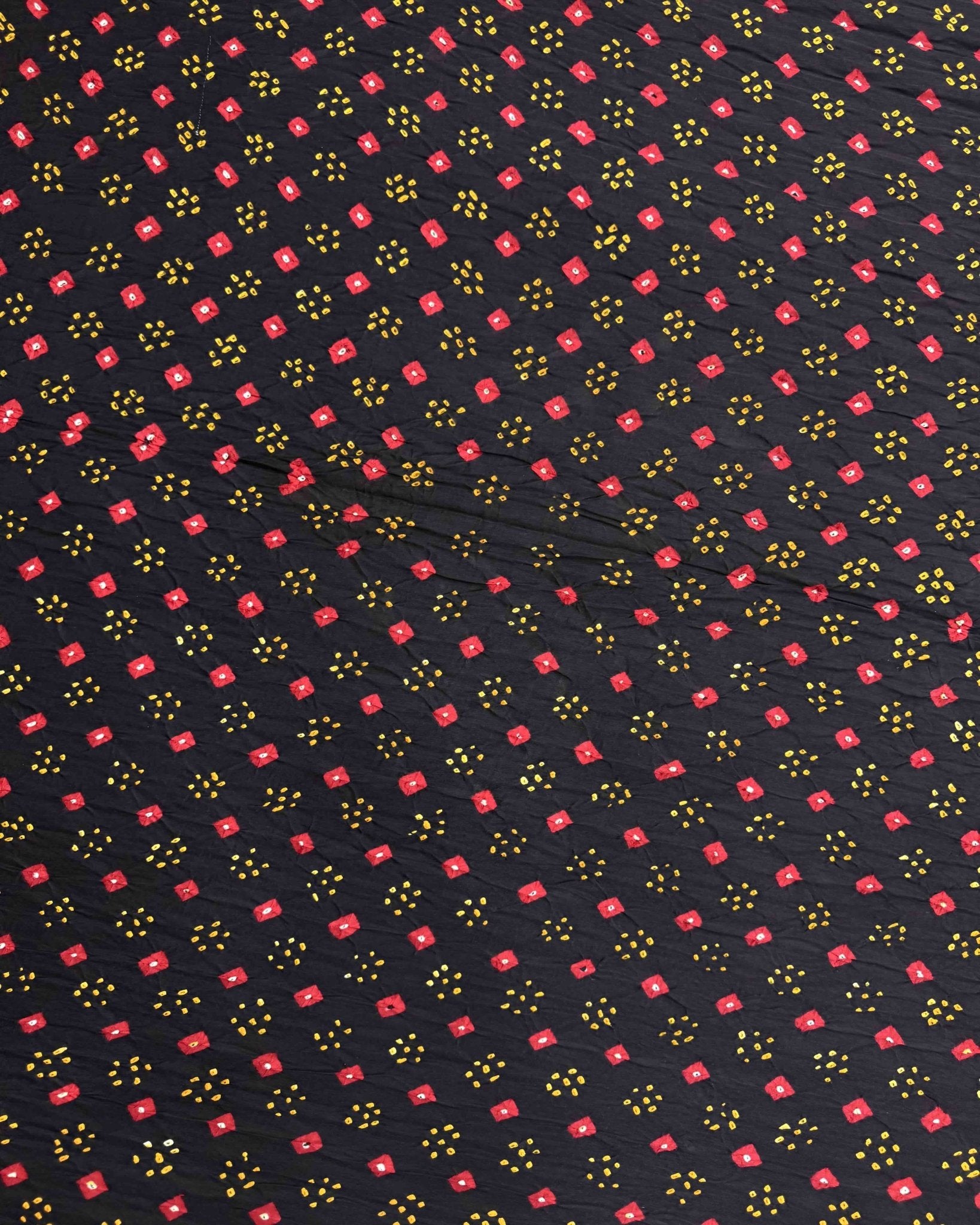 Black Zari Chex Gajji Silk Bandhani Saree - SindhoiPatolaArt