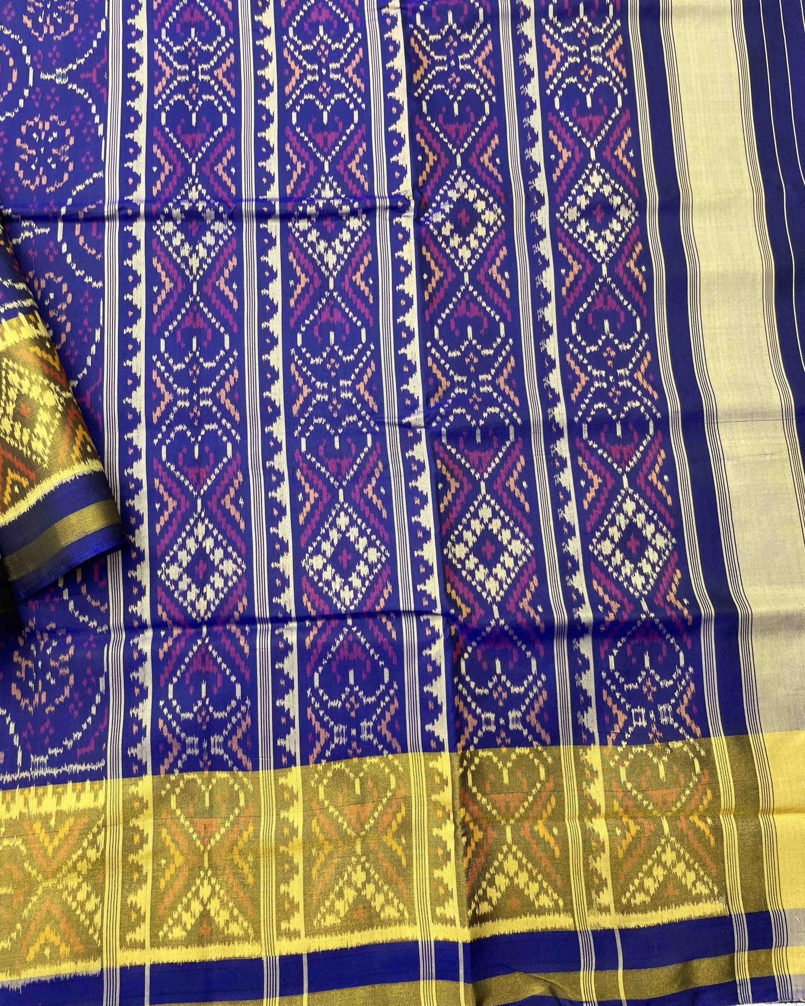 Blue Bandhani Design Patola Saree - SindhoiPatolaArt