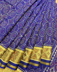 Blue Bandhani Design Patola Saree - SindhoiPatolaArt