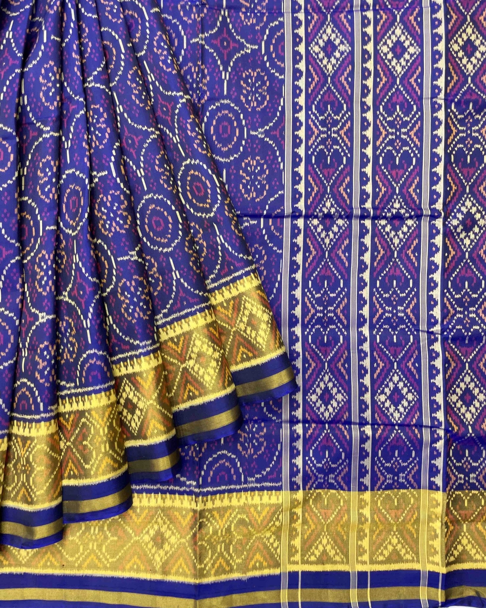 Blue Bandhani Design Patola Saree - SindhoiPatolaArt