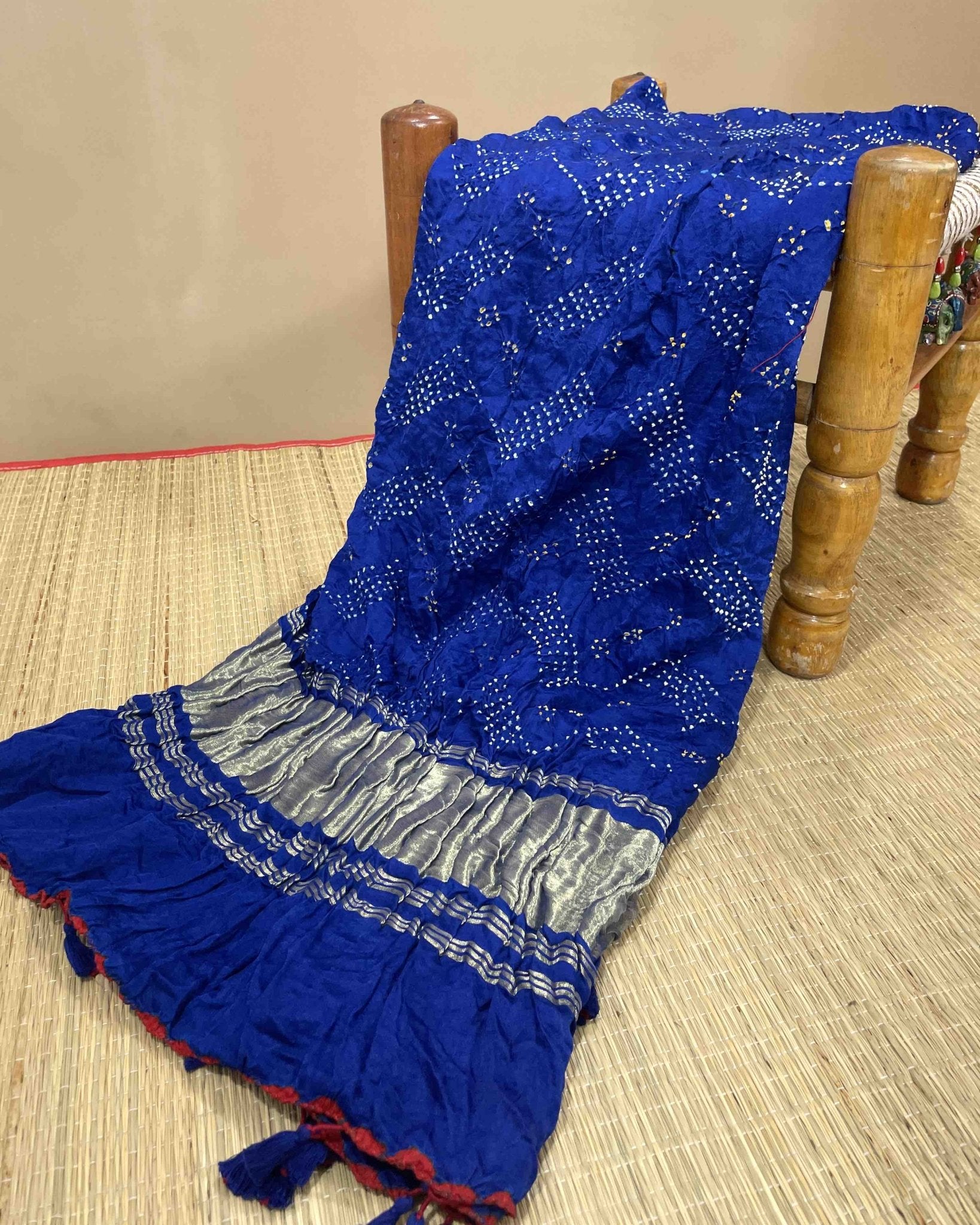 Blue Bandhani Dupatta - SindhoiPatolaArt
