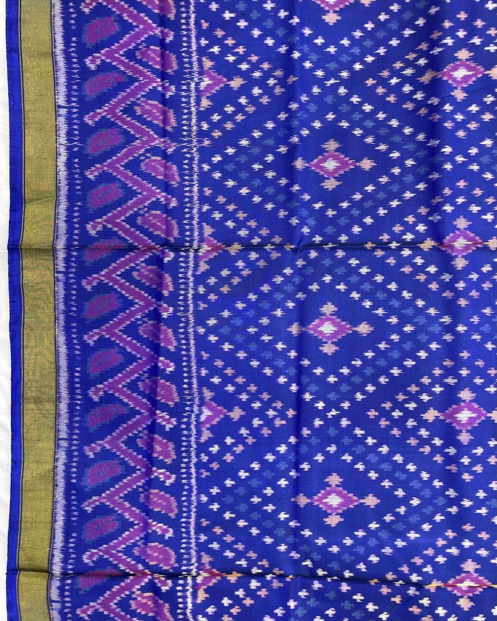 Blue Bandhej Design Patola Saree - SindhoiPatolaArt