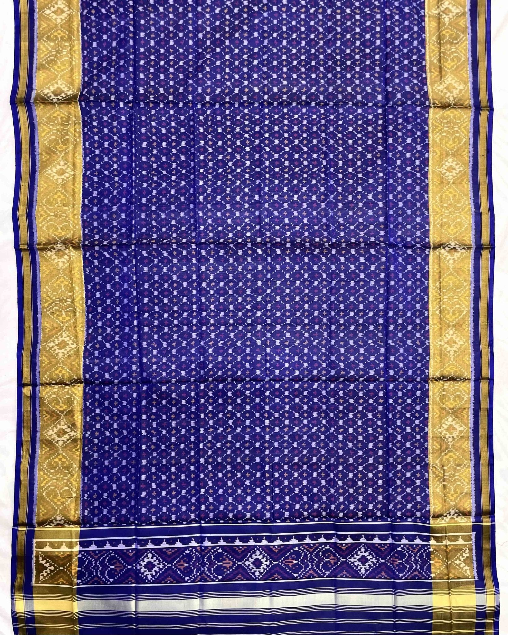Blue Booty Design Patola Dupatta - SindhoiPatolaArt