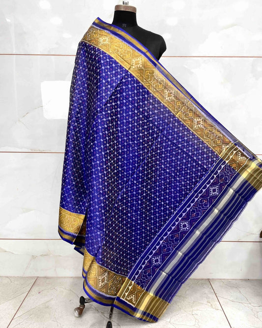 Blue Booty Design Patola Dupatta - SindhoiPatolaArt