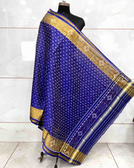 Blue Booty Design Patola Dupatta - SindhoiPatolaArt