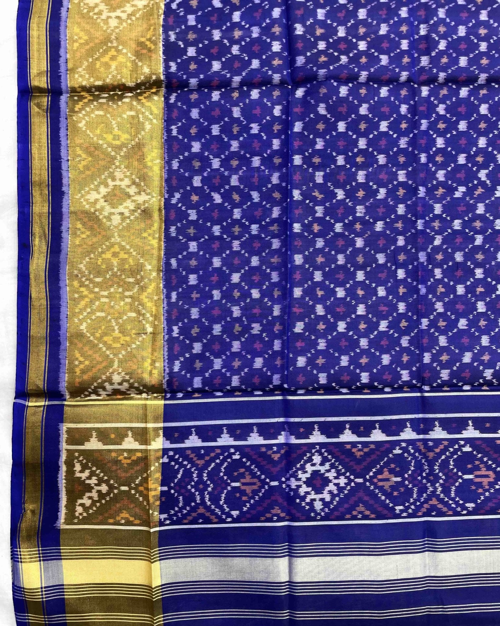 Blue Booty Design Patola Dupatta - SindhoiPatolaArt