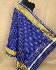 Blue Booty Designer Patola Dupatta - SindhoiPatolaArt
