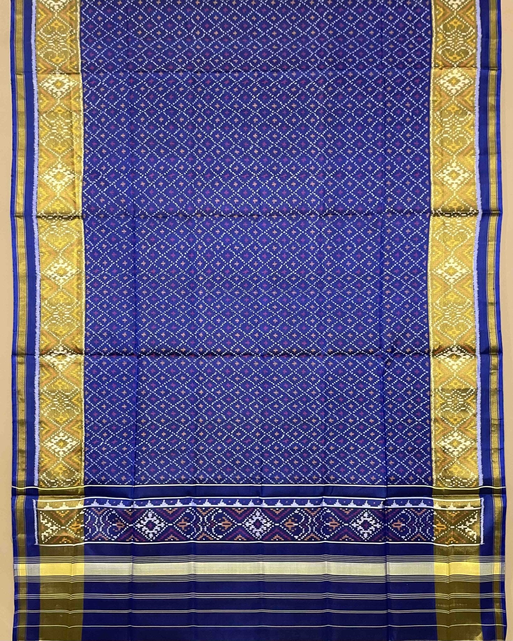 Blue Booty Designer Patola Dupatta - SindhoiPatolaArt
