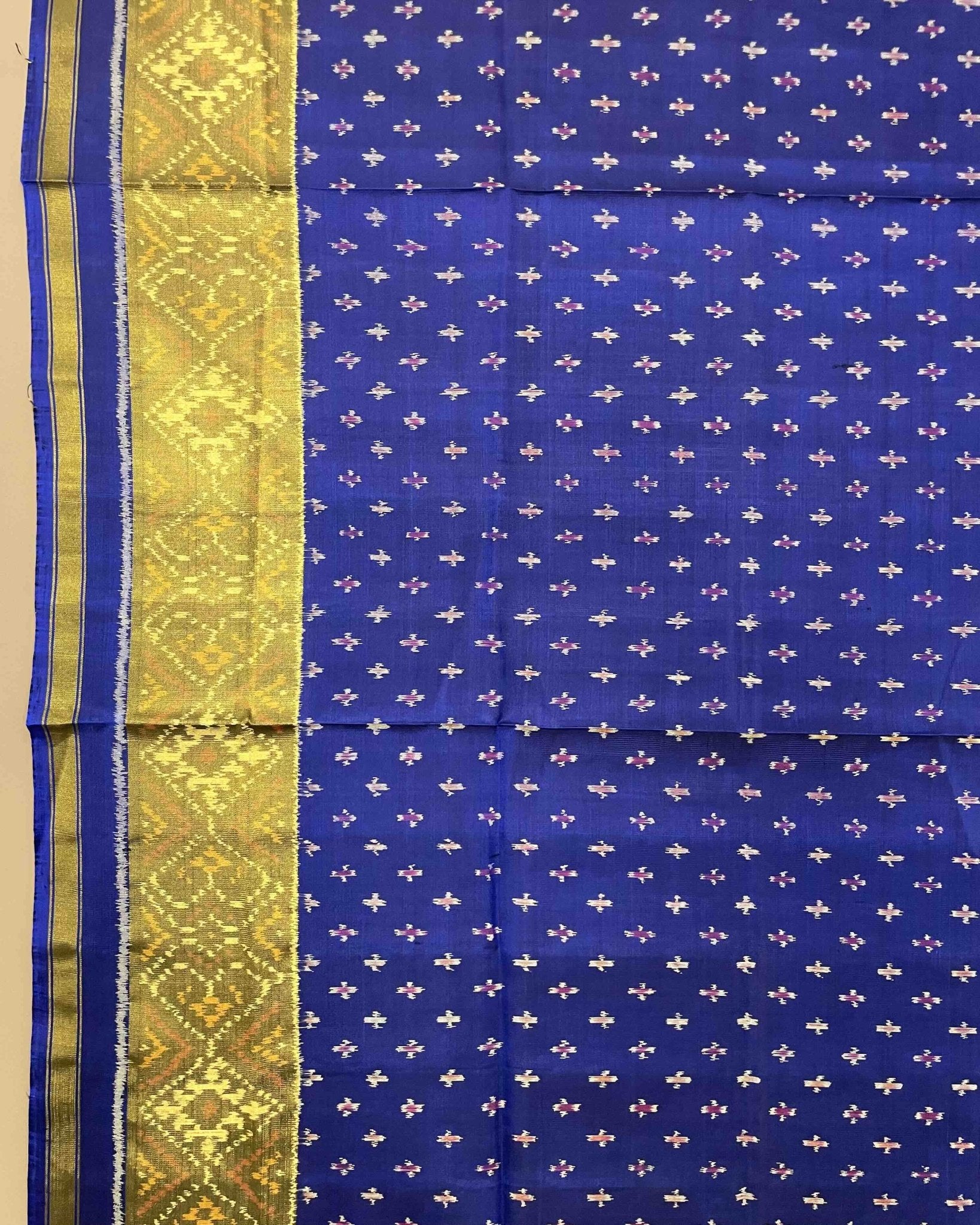 Blue Booty Designer Patola Dupatta - SindhoiPatolaArt