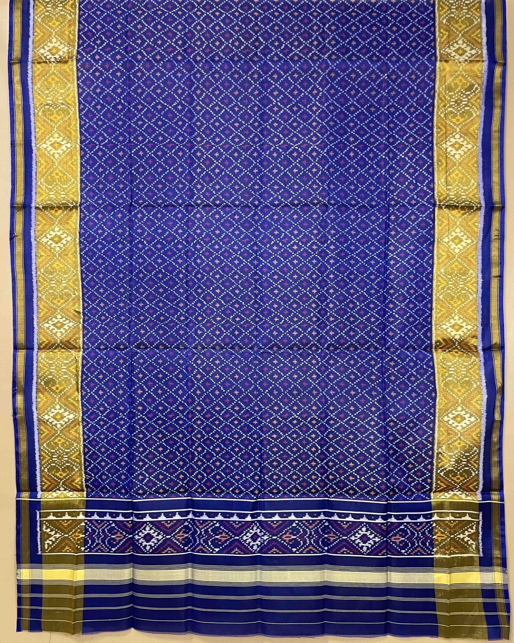 Blue Booty Designer Patola Dupatta - SindhoiPatolaArt