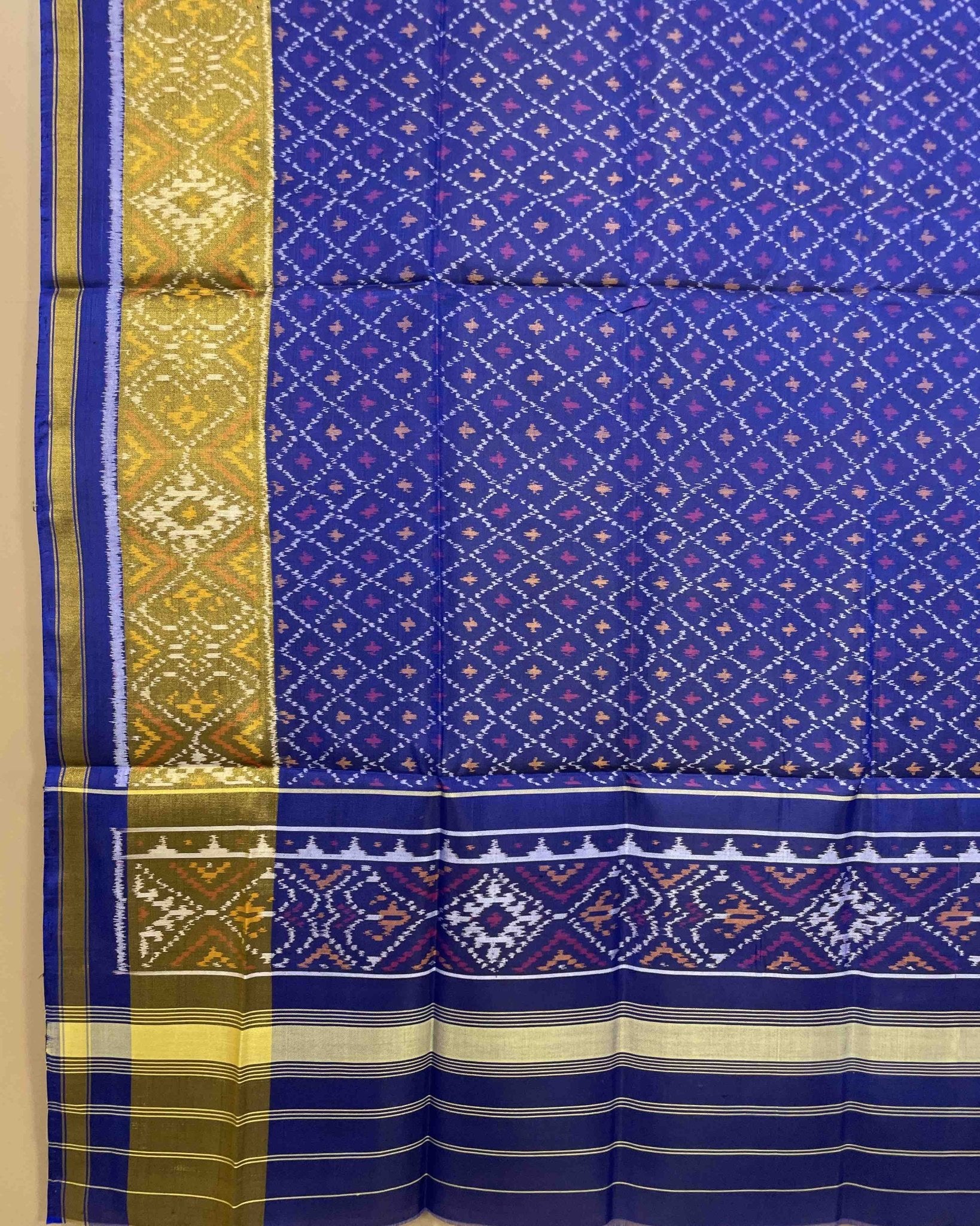Blue Booty Designer Patola Dupatta - SindhoiPatolaArt