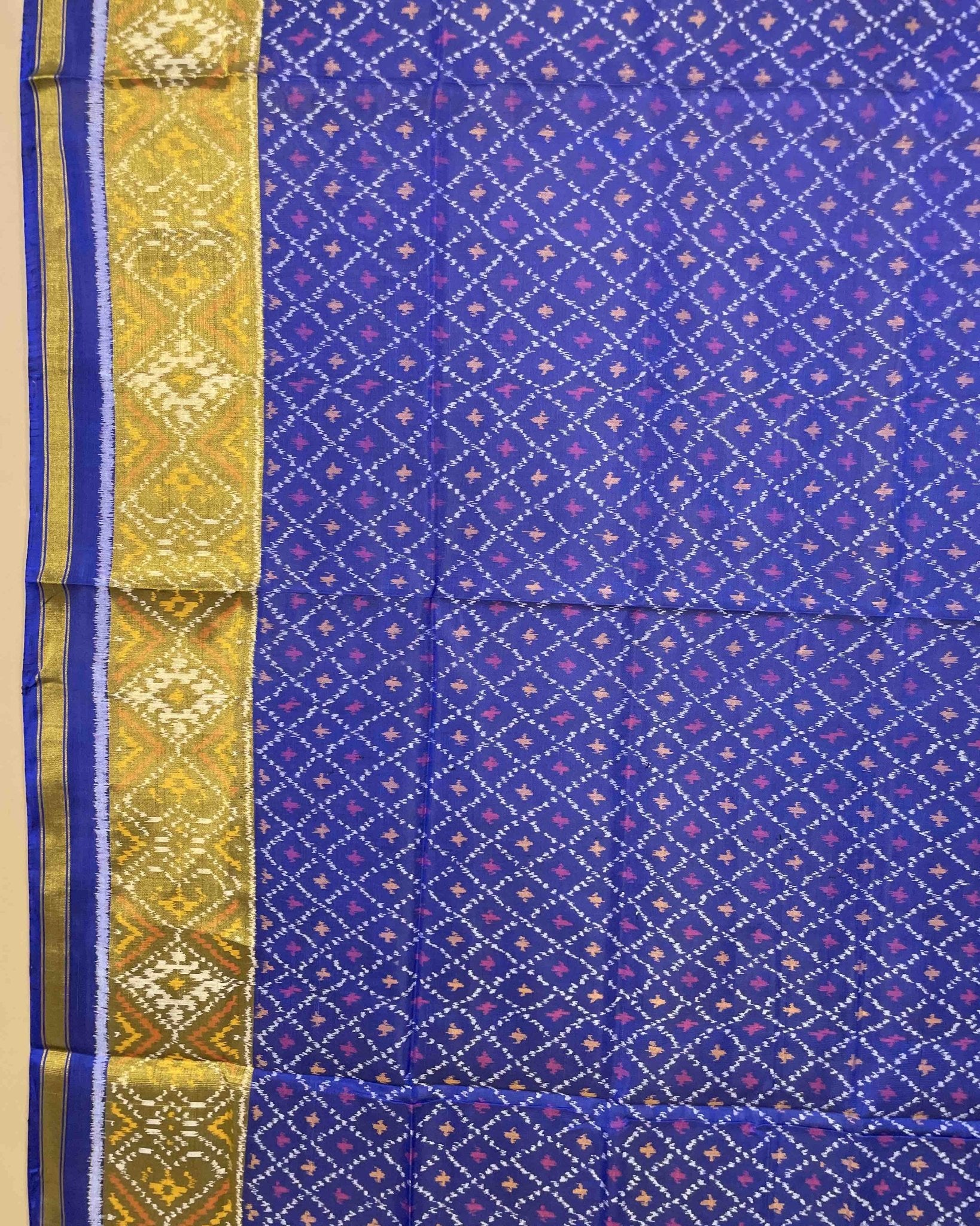 Blue Booty Designer Patola Dupatta - SindhoiPatolaArt